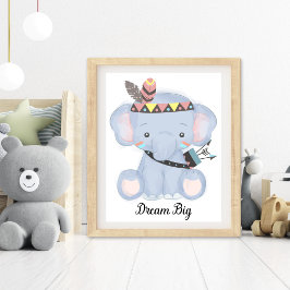 Dream Big Animal Nursery Wall Art Fototryck
