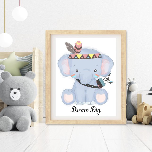 Dream Big Animal Nursery Wall Art Fototryck (Nursery Wall Art)