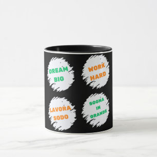 DREAM BIG, ARBETSHÅRDA motivation Mugg