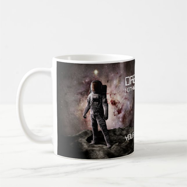 Dream Big. Astronaut i rymden Kaffemugg (Vänster)