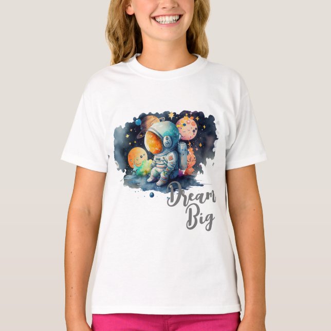 Dream Big Astronaut T Shirt (Framsida)