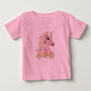 Dream Big Blommigt Unicorn T Shirt