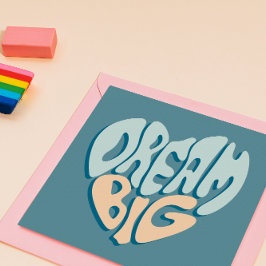 Dream Big: Blue Heart of Success Julkort