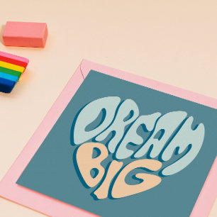 Dream Big: Blue Heart of Success Julkort
