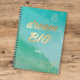 Dream BIG Blue Watercolor | JOURNAL Anteckningsbok