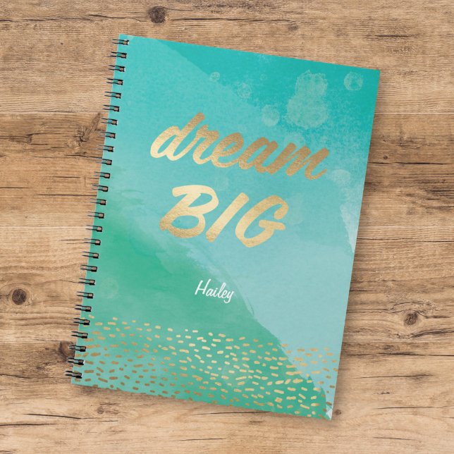 Dream BIG Blue Watercolor | JOURNAL Anteckningsbok (Skapare uppladdad)