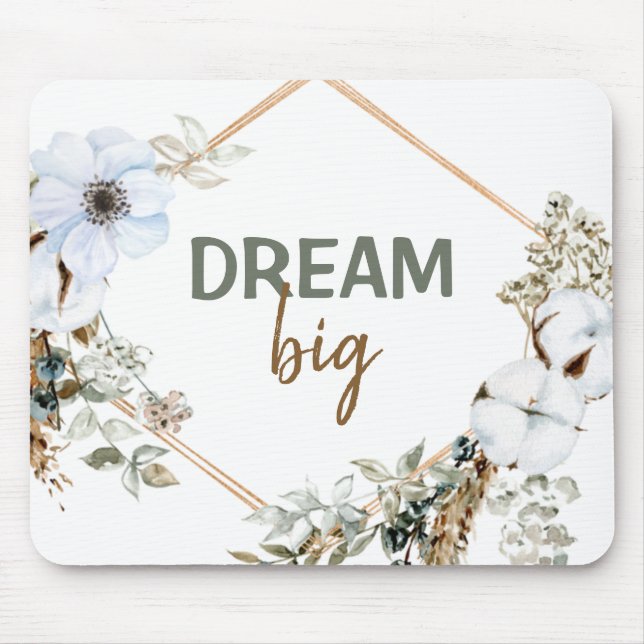 Dream Big Boho Chic Pampas Grass inspiring Quote Musmatta (Framsidan)