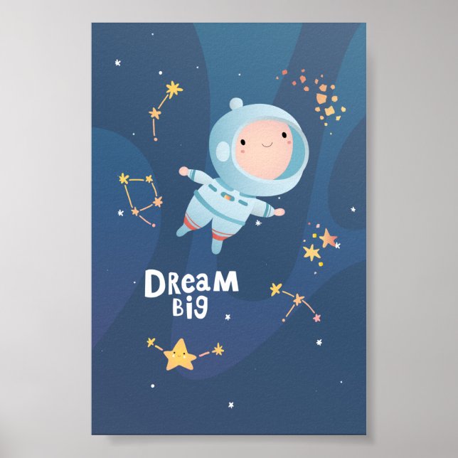 Dream Big Boy Astronaut Poster (Framsidan)