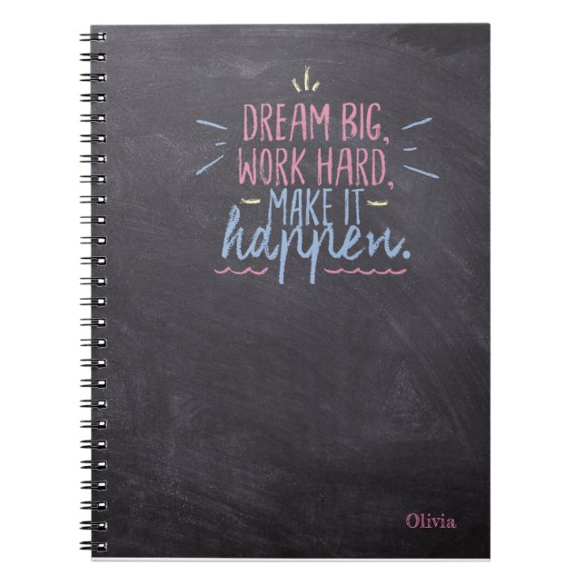 Dream Big Chalkboard Anteckningsbok (Framsidan)
