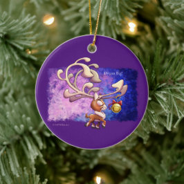 DREAM BIG CHRISTMAS REINDEER av Jeff Willis Art Julgransprydnad Keramik