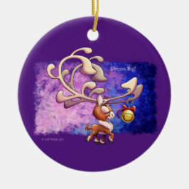 DREAM BIG CHRISTMAS REINDEER av Jeff Willis Art Julgransprydnad Keramik