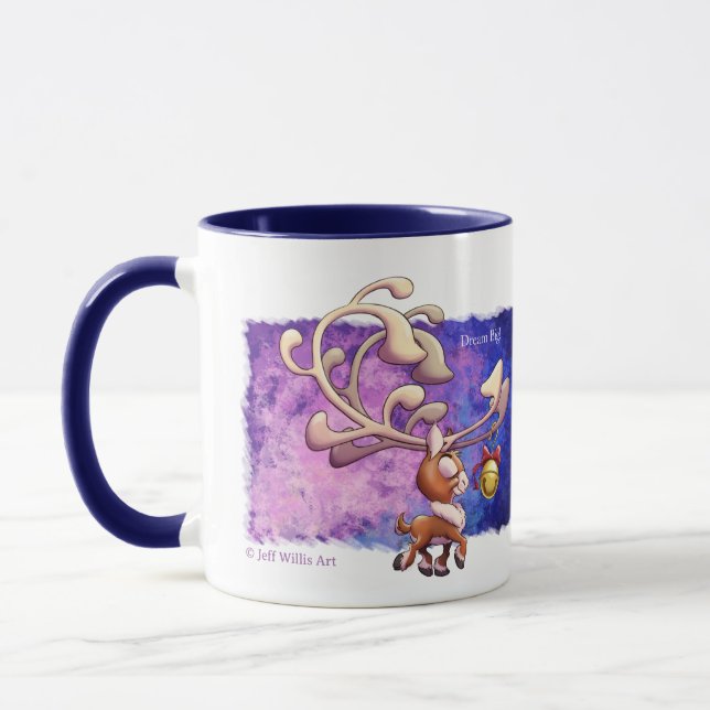 DREAM BIG CHRISTMAS REINDEER av Jeff Willis Art Mugg (Vänster)