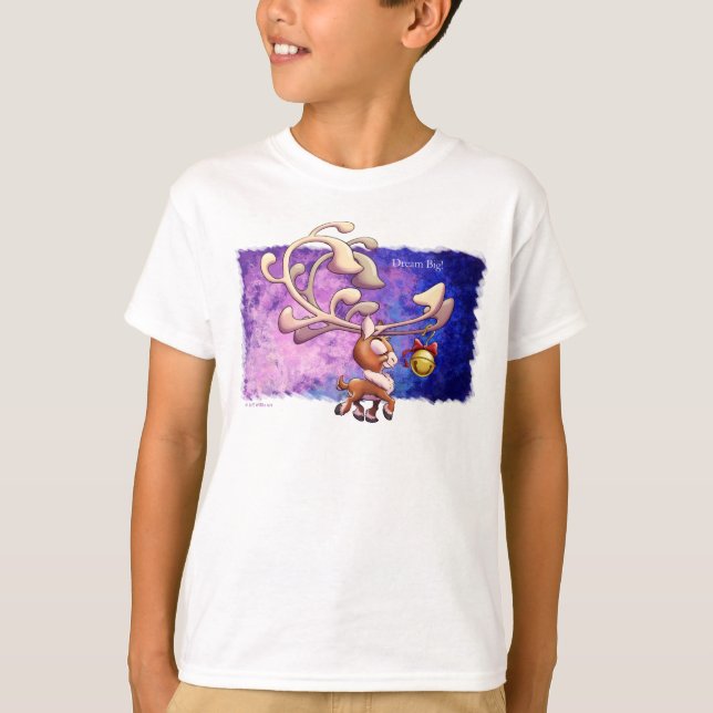 DREAM BIG CHRISTMAS REINDEER av Jeff Willis Art T Shirt (Framsida)