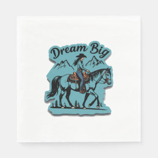Dream Big-Cowgirl Riding Horse Pappersservett
