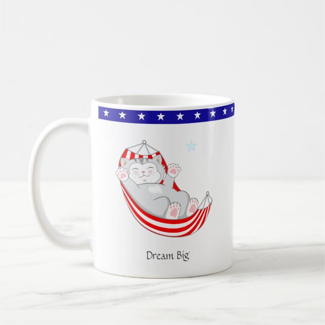 Dream Big Cute Kattunge Kaffemugg (Vänster)