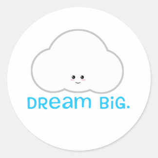 Dream Big Cute Kawaii Sticker Cloud Runt Klistermärke