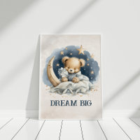 Dream Big Cute Nalle Celestial Nursery Art