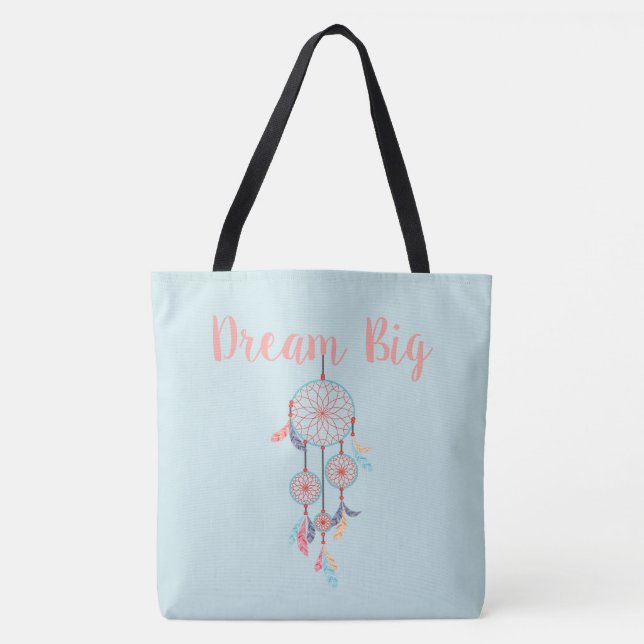 Dream Big Dreamcatcher Bohemian Dream Catcher Tygkasse (Framsida)