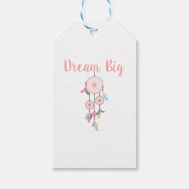 Dream Big Dreamcatcher Dream Catcher i Peach Presentetikett (Framsidan)