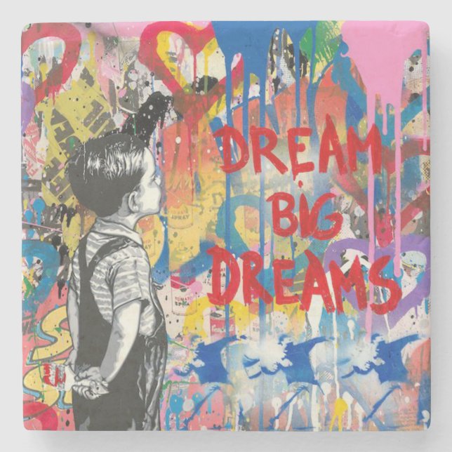 Dream Big Dreams Graffiti Wall Stenunderlägg (Framsidan)