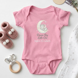 Dream Big Elephant on Moon  Personalized Bodysuit T Shirt