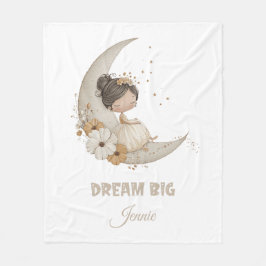 Dream Big Fairy Måne Child - Personlig Namn Fleecefilt