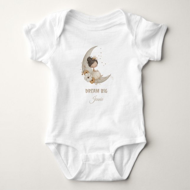 Dream Big Fairy Måne Child - Personlig Namn T Shirt (Framsida)