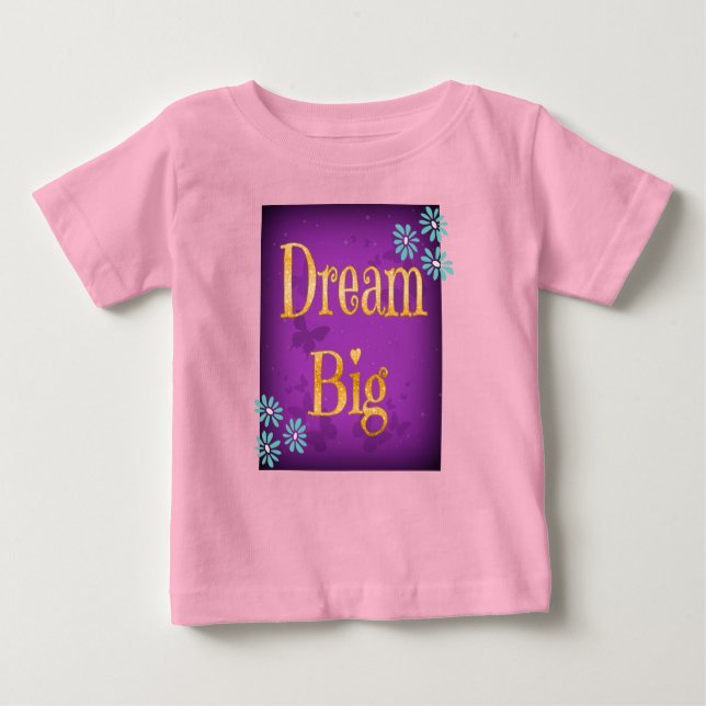 Dream Big Flowers Butterflies Barn Child's T Shirt (Framsida)