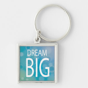 Dream Big Fyrkantig Silverfärgad Nyckelring