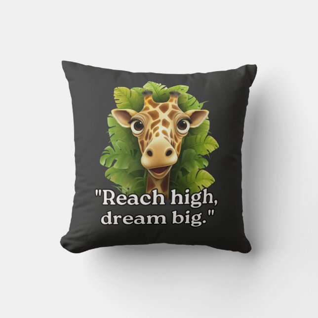 "Dream Big - Giraffe Dekorativ kudde" Kudde (Framsida)