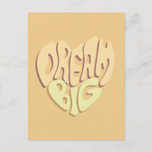 Dream Big: Gult Positive Ord Vykort