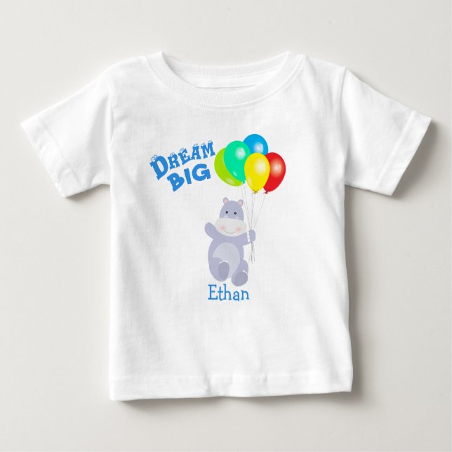 Dream Big Hippo Balloons Äventyr T-shirt (Framsida)