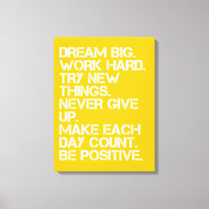 Dream Big Inspirational - 18 x 24 tum Canvastryck