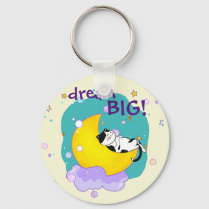 "Dream Big"-katt på Måne inspirationsoffert Nyckelring