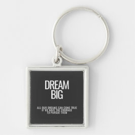 Dream Big Keychain Fyrkantig Silverfärgad Nyckelring