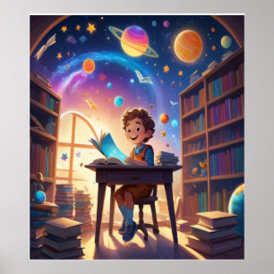 "Dream Big: Kid's Space Learning Framed Poster