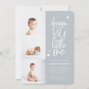 Dream big, liten, 1-födelsedagsfotokort