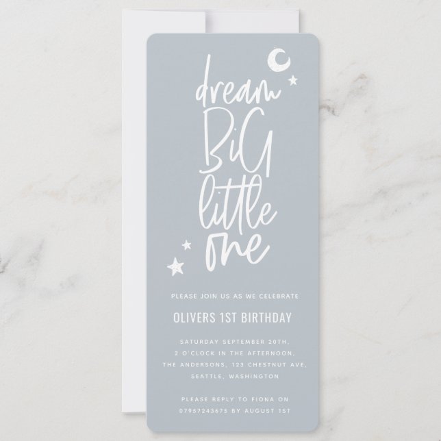 Dream big, liten, 1-födelsedagsfotokort (Framsida)
