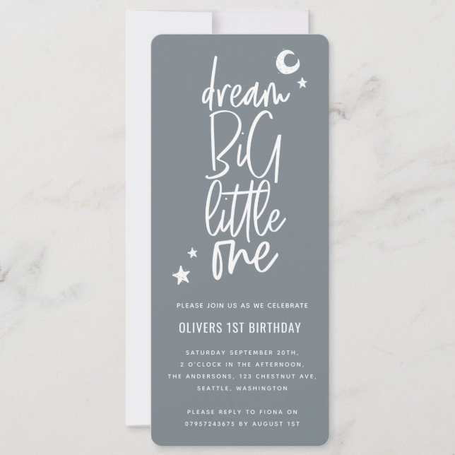 Dream big, liten, 1-födelsedagsfotokort (Framsida)