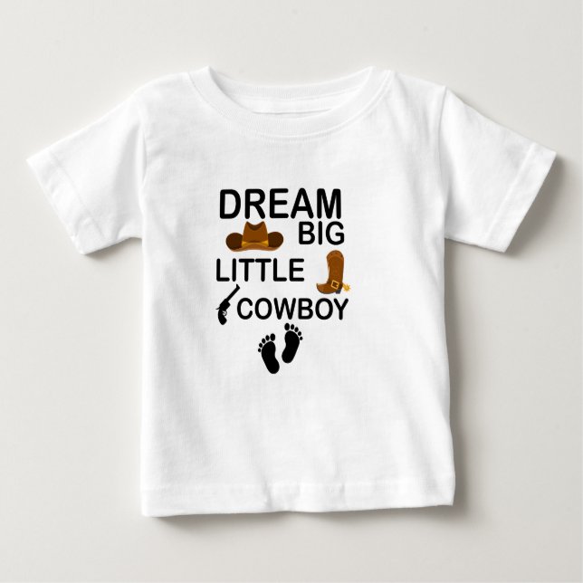 Dream Big Little Cowboy Pojke Clothes T Shirt (Framsida)