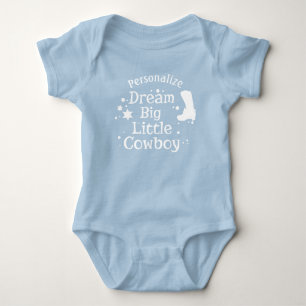 Dream Big Little Cowboy Quote Baby Shower Gift T Shirt