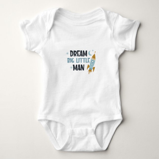 DREAM BIG LITTLE MAN ROCKET SCIENTIST BODYSUIT T SHIRT (Framsida)