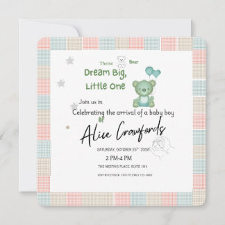  Dream Big Little One Baby Shower Invitation | Ted Julkort