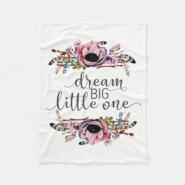 Dream Big Little One | Boho Chic Blommigt Flicka Fleecefilt