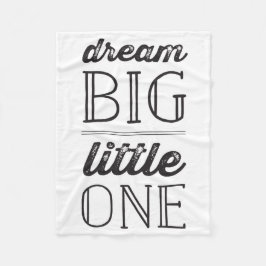 Dream Big Little One Boy Girl Neutralt Baby Blanke Fleecefilt