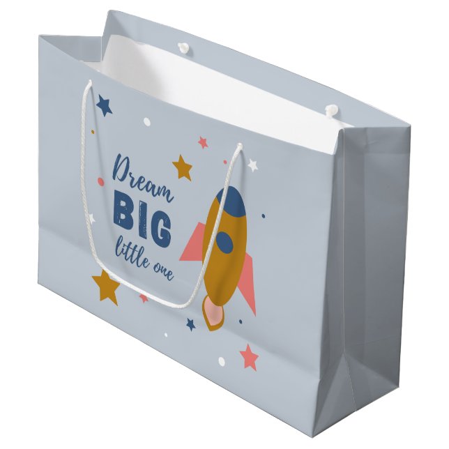 Dream Big Little One Cute Tecknad Space Rocket (Framsidan Vinklad)