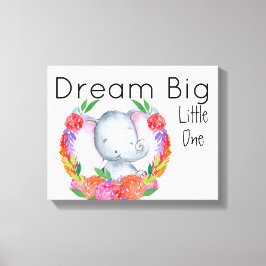 Dream Big Little One Flicka Elephant Canvastryck