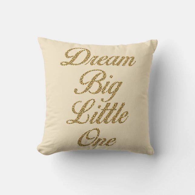 Dream Big Little One Leopard Skriv ut Nursery Pill Kudde (Framsida)