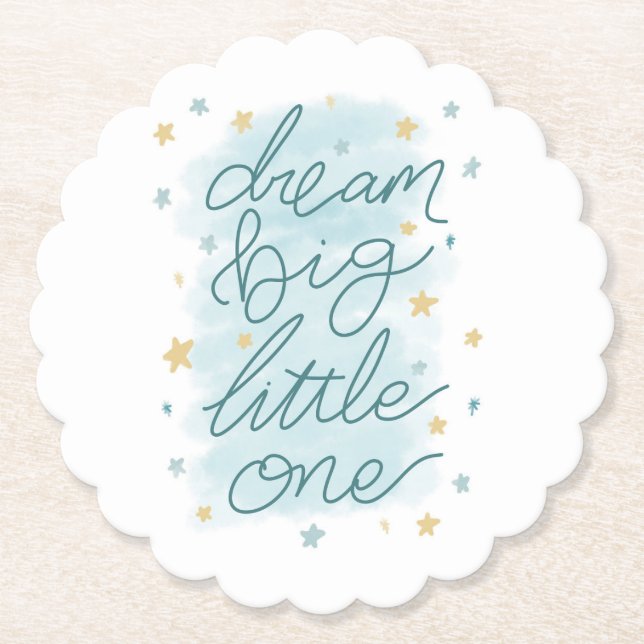 Dream Big Little One Pastel Stars Underlägg Papper (Framsida)