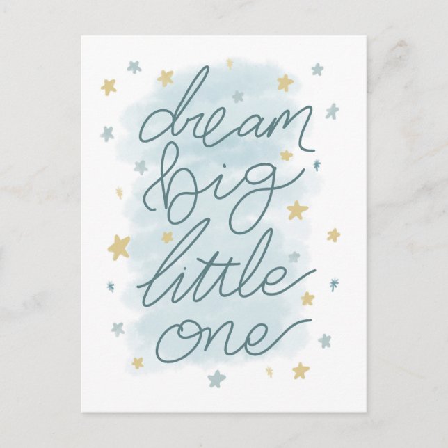 Dream Big Little One Pastel Stars Vykort (Framsida)